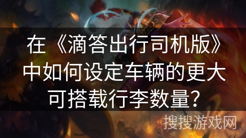 在《滴答出行司机版》中如何设定车辆的更大可搭载行李数量？