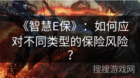《智慧E保》：如何应对不同类型的保险风险？
