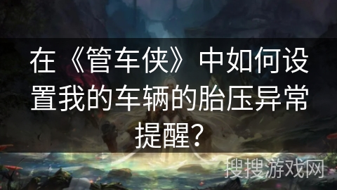 在《管车侠》中如何设置我的车辆的胎压异常提醒？
