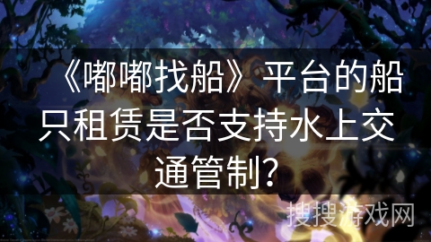 《嘟嘟找船》平台的船只租赁是否支持水上交通管制？