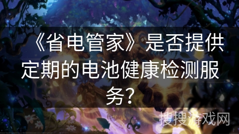 《省电管家》是否提供定期的电池健康检测服务？