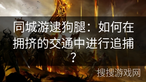 同城游逮狗腿：如何在拥挤的交通中进行追捕？