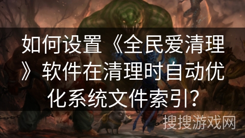 如何设置《全民爱清理》软件在清理时自动优化系统文件索引？