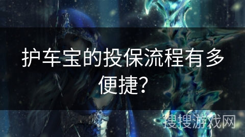 护车宝的投保流程有多便捷？