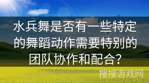 水兵舞是否有一些特定的舞蹈动作需要特别的团队协作和配合？