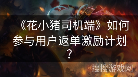 《花小猪司机端》如何参与用户返单激励计划？