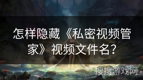 怎样隐藏《私密视频管家》视频文件名？