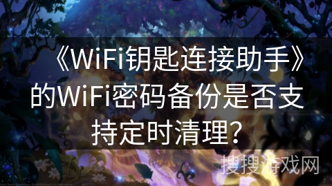 《WiFi钥匙连接助手》的WiFi密码备份是否支持定时清理？