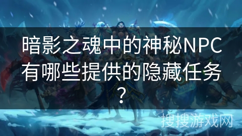 暗影之魂中的神秘NPC有哪些提供的隐藏任务？