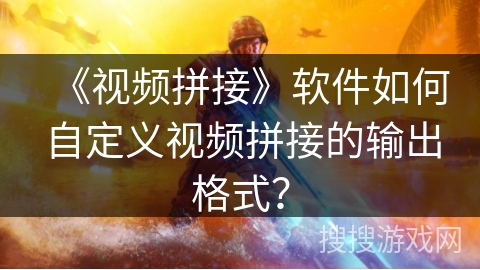 《视频拼接》软件如何自定义视频拼接的输出格式？