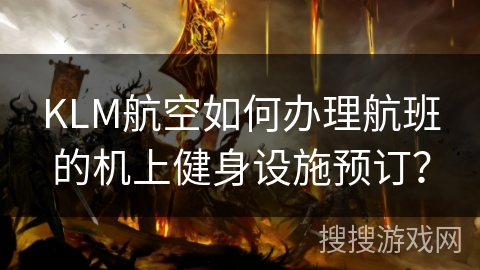 KLM航空如何办理航班的机上健身设施预订? KLM航空如何办理航班的机上健身设施预订?