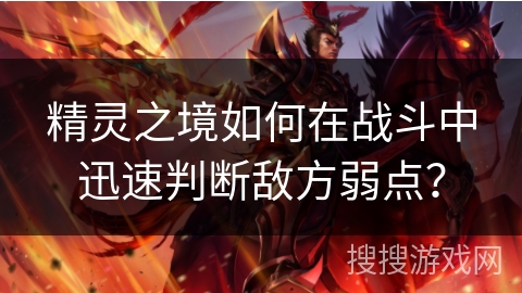 精灵之境如何在战斗中迅速判断敌方弱点？