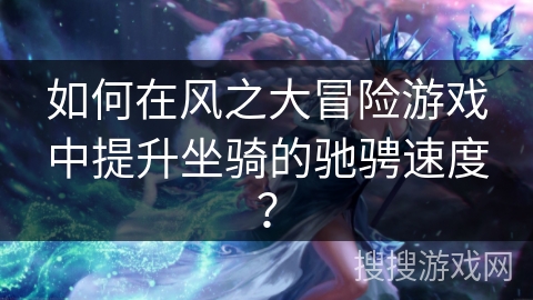 如何在风之大冒险游戏中提升坐骑的驰骋速度？