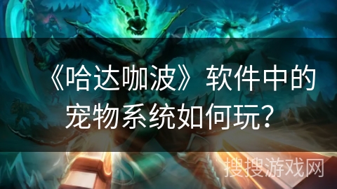 《哈达咖波》软件中的宠物系统如何玩？