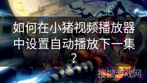 如何在小猪视频播放器中设置自动播放下一集？