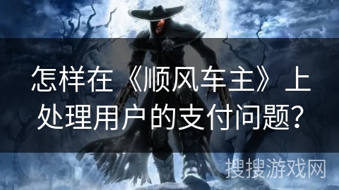 怎样在《顺风车主》上处理用户的支付问题？