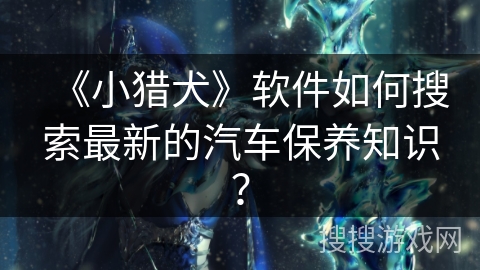 《小猎犬》软件如何搜索最新的汽车保养知识? 《小猎犬》软件如何搜索最新的汽车保养知识?