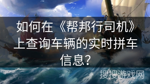 如何在《帮邦行司机》上查询车辆的实时拼车信息？