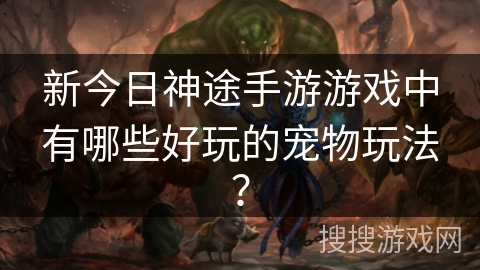 新今日神途手游游戏中有哪些好玩的宠物玩法？