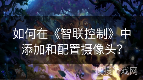 如何在《智联控制》中添加和配置摄像头？