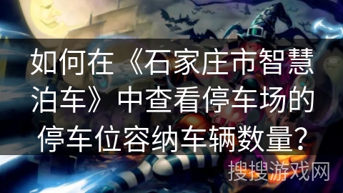 如何在《石家庄市智慧泊车》中查看停车场的停车位容纳车辆数量？