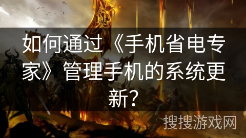 如何通过《手机省电专家》管理手机的系统更新？
