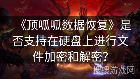 《顶呱呱数据恢复》是否支持在硬盘上进行文件加密和解密？