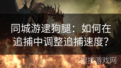 同城游逮狗腿：如何在追捕中调整追捕速度？