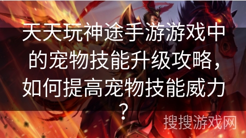 天天玩神途手游游戏中的宠物技能升级攻略，如何提高宠物技能威力？
