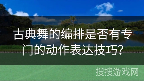 古典舞的编排是否有专门的动作表达技巧？