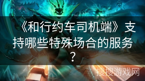 《和行约车司机端》支持哪些特殊场合的服务？