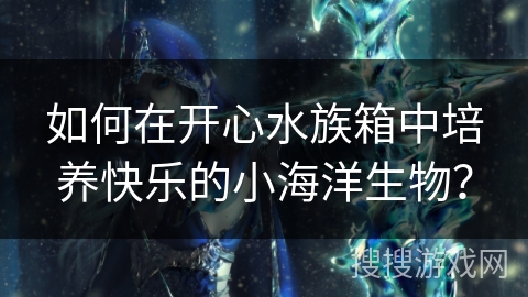 如何在开心水族箱中培养快乐的小海洋生物? 如何在开心水族箱中培养快乐的小海洋生物?
