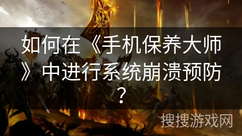 如何在《手机保养大师》中进行系统崩溃预防？