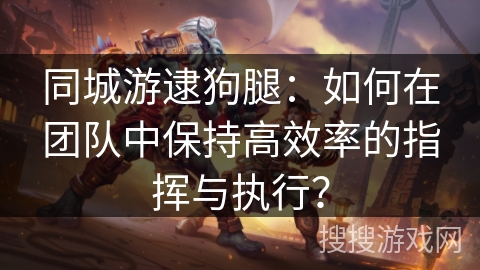 同城游逮狗腿:如何在团队中保持高效率的指挥与执行? 同城游逮狗腿:如何在团队中保持高效率的指挥与执行?
