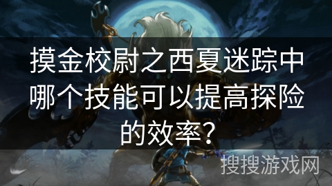 摸金校尉之西夏迷踪中哪个技能可以提高探险的效率？