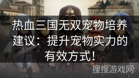 热血三国无双宠物培养建议：提升宠物实力的有效方式！