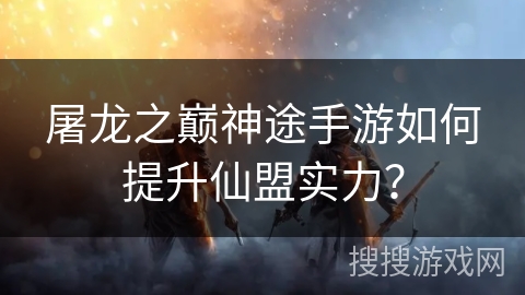 屠龙之巅神途手游如何提升仙盟实力？