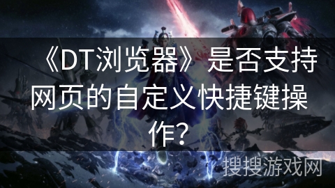 《DT浏览器》是否支持网页的自定义快捷键操作？