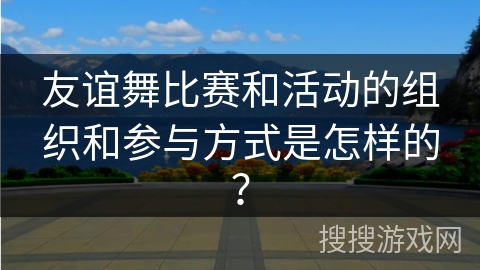 友谊舞比赛和活动的组织和参与方式是怎样的？