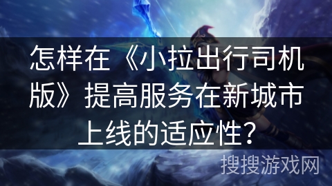 怎样在《小拉出行司机版》提高服务在新城市上线的适应性？