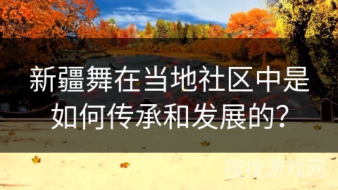 新疆舞在当地社区中是如何传承和发展的？