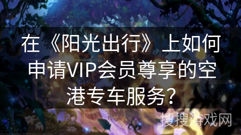 在《阳光出行》上如何申请VIP会员尊享的空港专车服务？