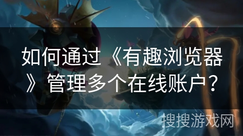 如何通过《有趣浏览器》管理多个在线账户？