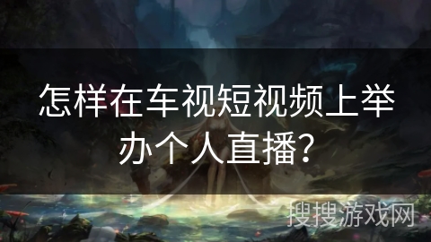 怎样在车视短视频上举办个人直播？
