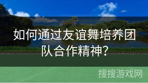 如何通过友谊舞培养团队合作精神？