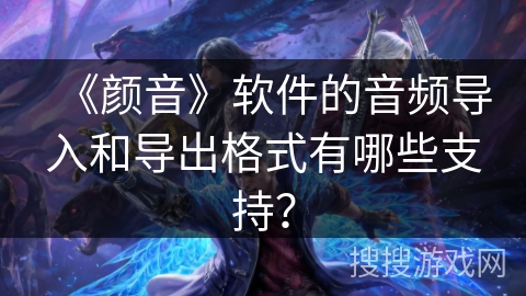 《颜音》软件的音频导入和导出格式有哪些支持？