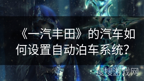 《一汽丰田》的汽车如何设置自动泊车系统？