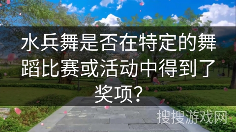 水兵舞是否在特定的舞蹈比赛或活动中得到了奖项？