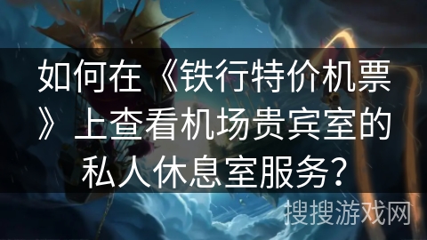 如何在《铁行特价机票》上查看机场贵宾室的私人休息室服务？