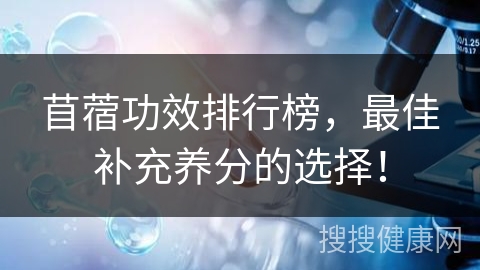 苜蓿功效排行榜，最佳补充养分的选择！